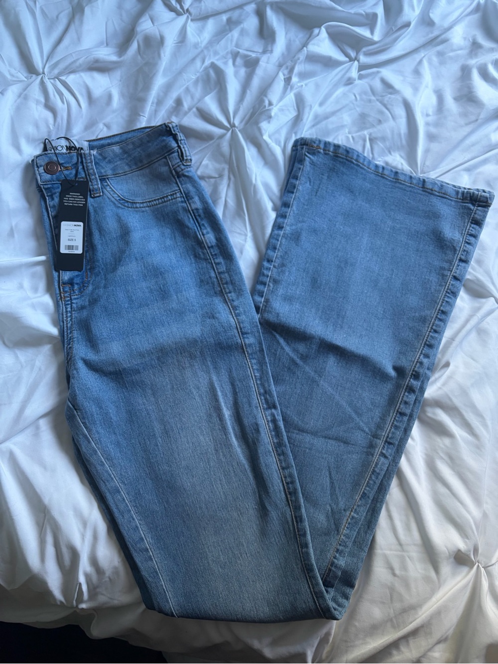 FashionNova Classic High-Waist Wide-Leg Women’s Jeans - Light Blue